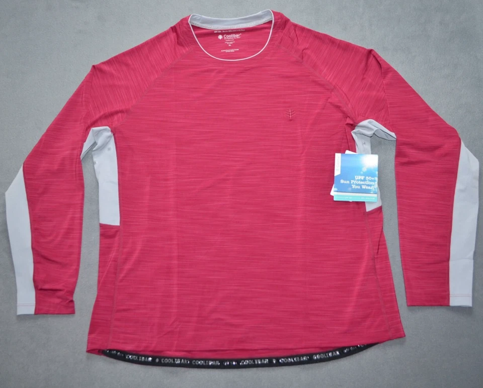 Rashgaurd manga larga Coolibar Ultimate para hombre UPF 50+ nuevo XL borgoña elástico Foto 1 de 4