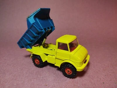 Corgi Toys 1:43 Die-Cast Unimog 406 Yellow & Blue Mercedes-Benz Dump Truck EX - Image 1 of 4