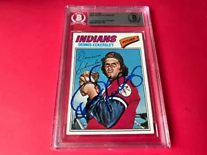 Tarjeta Topps Dennis Eckersley HOF A 1972 firmada automática Beckett BAS - Imagen 1 de 2