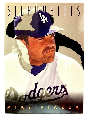 Mike Piazza 1993 Leaf Studio Silhouettes Insert #9 MLB Los Angeles Dodgers Foto 1 de 2