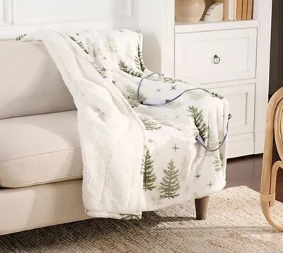 Pelúcia Kringle Express impressa e Sherpa aquecida 50x70 arremesso verde H474478 - Imagem 1 de 2
