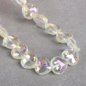 20pcs 15mm Heart Colorful Glossy Crystal Glass Loose Beads For Jewelry Making - Picture 1 of 16