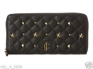 Retro JUICY COUTURE CONTINENTAL ZIP AROUND LEATHER WALLET $128 - Picture 1 of 6