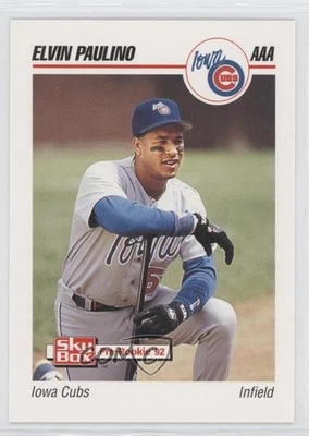 1992 SkyBox Pre-Rookie Iowa Cubs Elvin Paulino #214 RC - Image 1 of 2