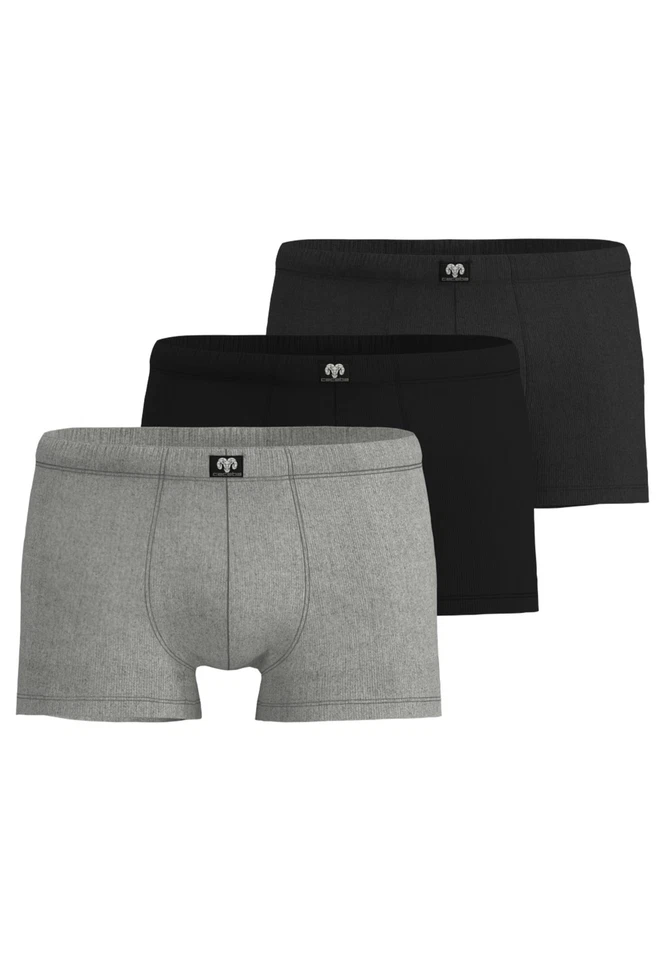 CECEBA Pants Boxershorts Herren 3er Pack Unterhosen grau Baumwolle enganliegend - Bild 1 von 4