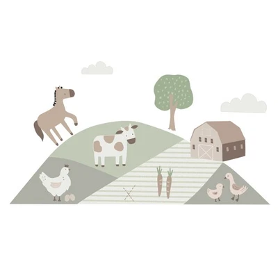 Calcomanías/pegatinas de pared originales Farmyard Friends para dormir - caballo/vaca/granero Foto 1 de 4