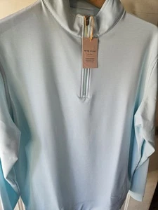 Peter Millar Perth Sugar Stripe Performance Quarter Zip Golf Pullover L NWT $145 - Picture 1 of 13