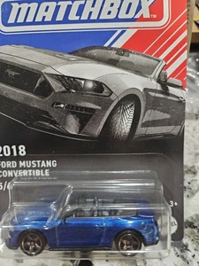 Matchbox pressofuso 1:64 2018 Ford Mustang Cabrio BLU 5/6 - Foto 1 di 2