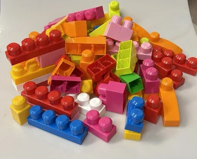 MULTI-COLORED MEGA BLOCKS - 66 PC SET PREOWNED - Image 1 of 2
