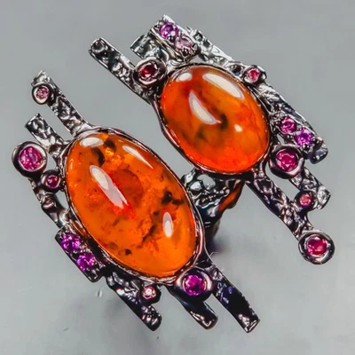 Joyería Anillo Ámbar Natural Plata de Ley 925 Talla 6/R439348 Foto 1 de 4