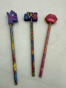 🌟Lisa Frank Bleistifte mit Radiergummis Topper Liebe, Lippen, Bär 3 Stück. 🌟 - Bild 1 von 5