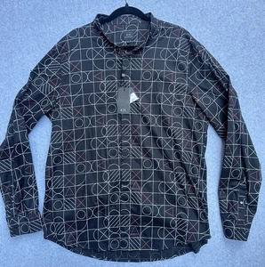 Armani Exchange Shirt Mens 2XL Black Slim Fit Geometric Button Up 6GZC25 New Tag - Picture 1 of 13