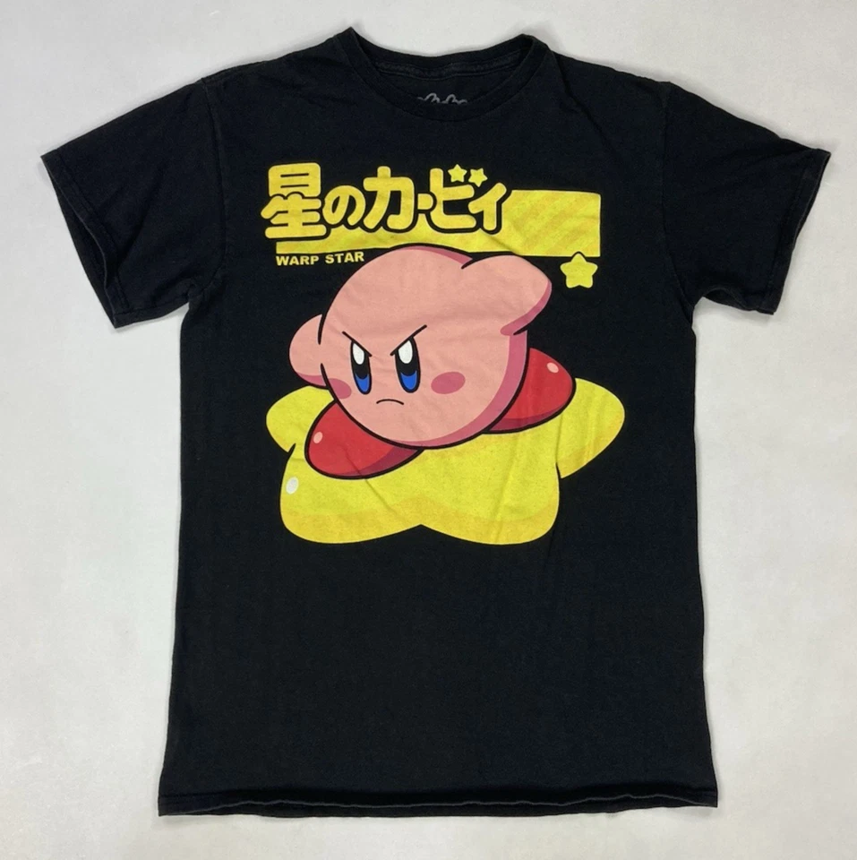 Camiseta Kirby Gráfica Mujer Pequeña Negra Manga Corta Videojuego Mercancía Juegos Foto 1 de 4