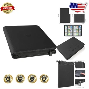 Large Capacity 648 Trading Card Binder Album Zipper Black - Picture 1 of 8
