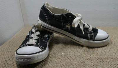 Zapatillas bajas Converse All Star juvenil talla 2 blanco y negro lona con cordones Foto 1 de 4