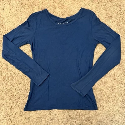 Xhilaration Sleepwear Shirt Womens Medium Long Sleeve Stretch Blue Top - Image 1 of 4