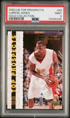 LeBron James 2003 UD Top Prospects #60 Gold Collection/100 PSA 9 RC Rookie Raro Foto 1 de 3