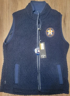 NWT ANTIGUA  SHERPA VEST WOMEN’S MEDIUM - HOUSTON ASTROS NAVY MLB - Image 1 of 3