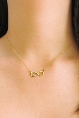 Collar colgante amor infinito oro macizo 14k Foto 1 de 4