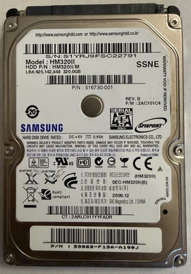 HARD DISK DRIVE 320GB 2.5" SAMSUNG SATA (A/N HM320II)  - Image 1 of 3