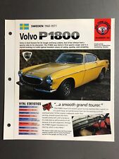 1960 - 1971 VOLVO P1800 IMP "Hot Cars" Spec Sheet Folder Brochure Awesome L@@K