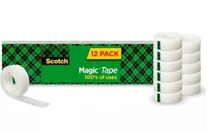 Scotch Magic Tape, Invisible, Repair Christmas Cards and Use as Holiday Gift Wra - Picture 1 of 1