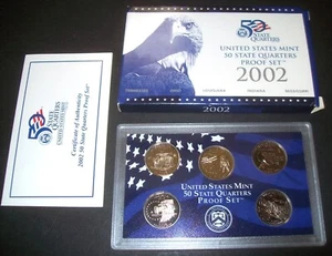 2002 United States Mint 50 State Quarters Proof Coin Set 5 coins - Picture 1 of 3