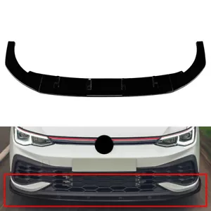 Glossy Front Bumper Lip Spoiler Splitter For Volkswagen Golf 8 CS R 2020-2024 - Picture 1 of 9