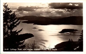 1940s RPPC Real Photo ID Postcard Cottage Pearl Warren Islands Lake Bend Oreille - Picture 1 of 2
