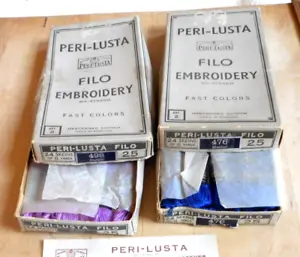 PERI-LUSTA FILO EMBROIDERY FLOSS Purple & Marine Blue 2boxes  36 skeins - Picture 1 of 6