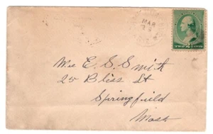 2C,CAMP HUACHUCA,Arizona Territory.to Springfield,Mass. 1889 Usage. - Picture 1 of 3