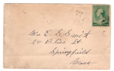 2C,CAMP HUACHUCA,Arizona Territory.to Springfield,Mass. 1889 Usage. - Image 1 of 3