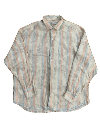 Camisa Tommy Bahama Para Hombre XL Floral 100% Lino Botón Manga Larga Botón BONITA Foto 1 de 4