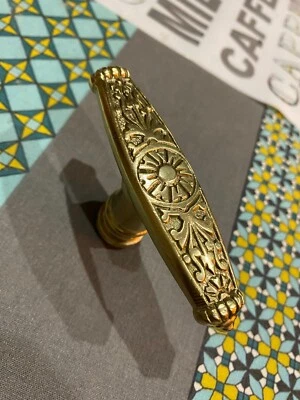 Ancienne poignée de fenetre porte en bronze,serrure clenche heurtoir - Photo 1/4