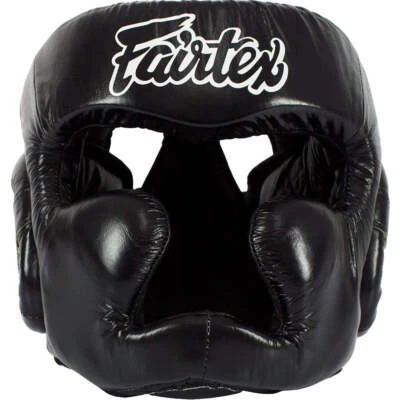 Head Guard Fairtex HG13+L Black Diagonal View Lace Cover - Image 1 of 4