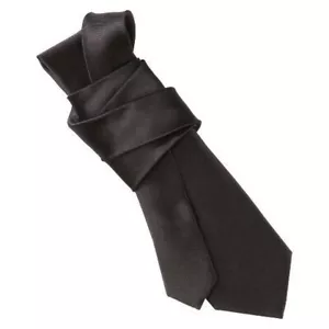 Merona Men's Skinny Solid Satin Tie (Black) NWT New Free Ship - Picture 1 of 4