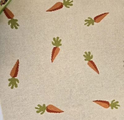 RARE Baby Blanket Carrot Design 100% Organic Cotton Knit Reversible Tuki Tuki - Image 1 of 4