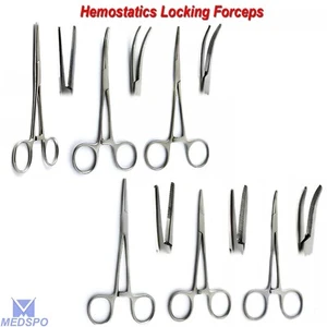 Hämostatische Verriegelung gerade & gebogen Präparierklemmen Pinzette Chirurgische Zange - Bild 1 von 7