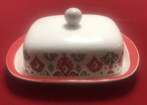 Vintage 7”X6” Cheese Butter Dish Christmas Holiday Serverware Sleigh Bell Bistro - Picture 1 of 7
