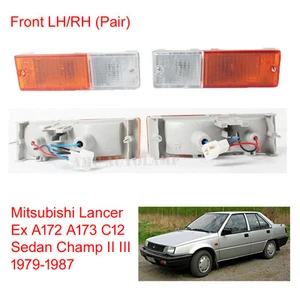 Pair Front Lamp Fits Mitsubishi Lancer Ex A172 A173 C12 Sedan Champ 2 3 1979 87 - Picture 1 of 3