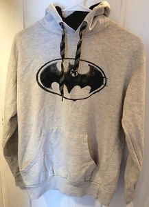 Six Flags Batman Logo DC Comics Adult Extra Small XS Hoodie Sweatshirt Gray - Picture 1 of 4