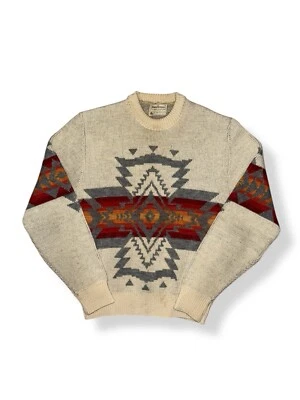 vintage PENDLETON 100% Virgin Wool Sweater Southwest Pattern Multi Beige size L - Image 1 of 4