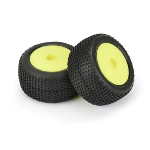 NEW Pro-Line 1/18 Hole Shot Front/Rear Mini-T Tires Mounted 8mm Yellow Wheels (2 - Picture 1 of 2