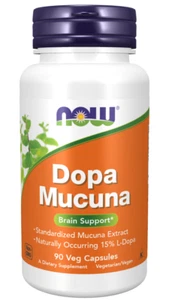 NOW Foods Dopa Mucuna 90 Veg Capsules | Naturally Occurring 15% L-Dopa - Picture 1 of 4