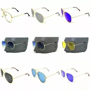 Retro Pilot Sunglasses Vintage Multi-color New Men Women Fashion Frame Glasses - Picture 1 of 50