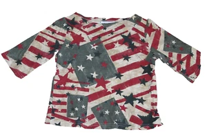 AMY BYER 3/4 SLEEVE SHIRT TOP SZ XL 16 GIRLS VTG 90s CALIFORNIA STARS & STRIPES - Picture 1 of 4