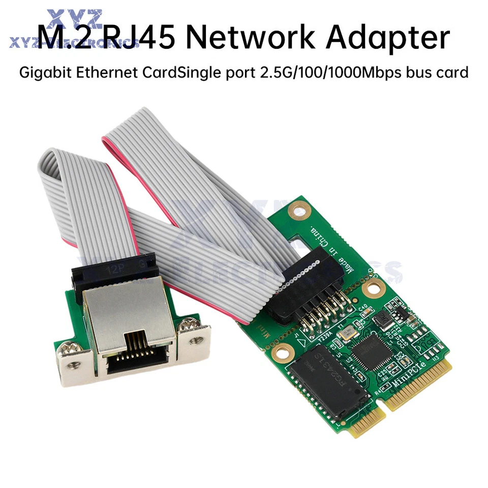 M.2 Key A+E/PCI-E 2.5G Gigabit Ethernet Network Lan Card 1000Mbps RTL8125BG Chip - Image 1 of 4