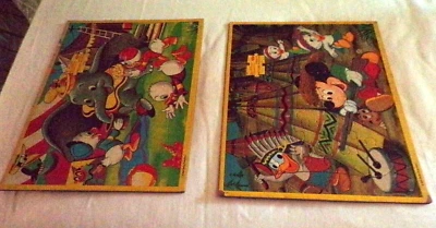 Vintage Jaymar Walt Disney Character Picture Puzzles Dumbo Mickey Donald Nephews Foto 1 de 4