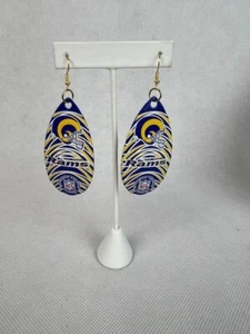 Neu Los Angeles Rams Logo Vintage Träne Spinner Haken Ohrringe groß - Bild 1 von 2