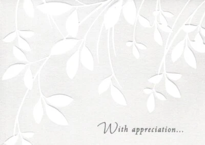 Plata y Blanco Floral Gracias - Sello Expresión de Simpatía - Juego de 12 Foto 1 de 3